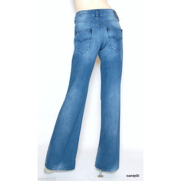 Diesel VIXY 008LB Wide Leg Relax Fit Mid Rise Stretch Jeans Pants 27x32 Nwt - Picture 2 of 7